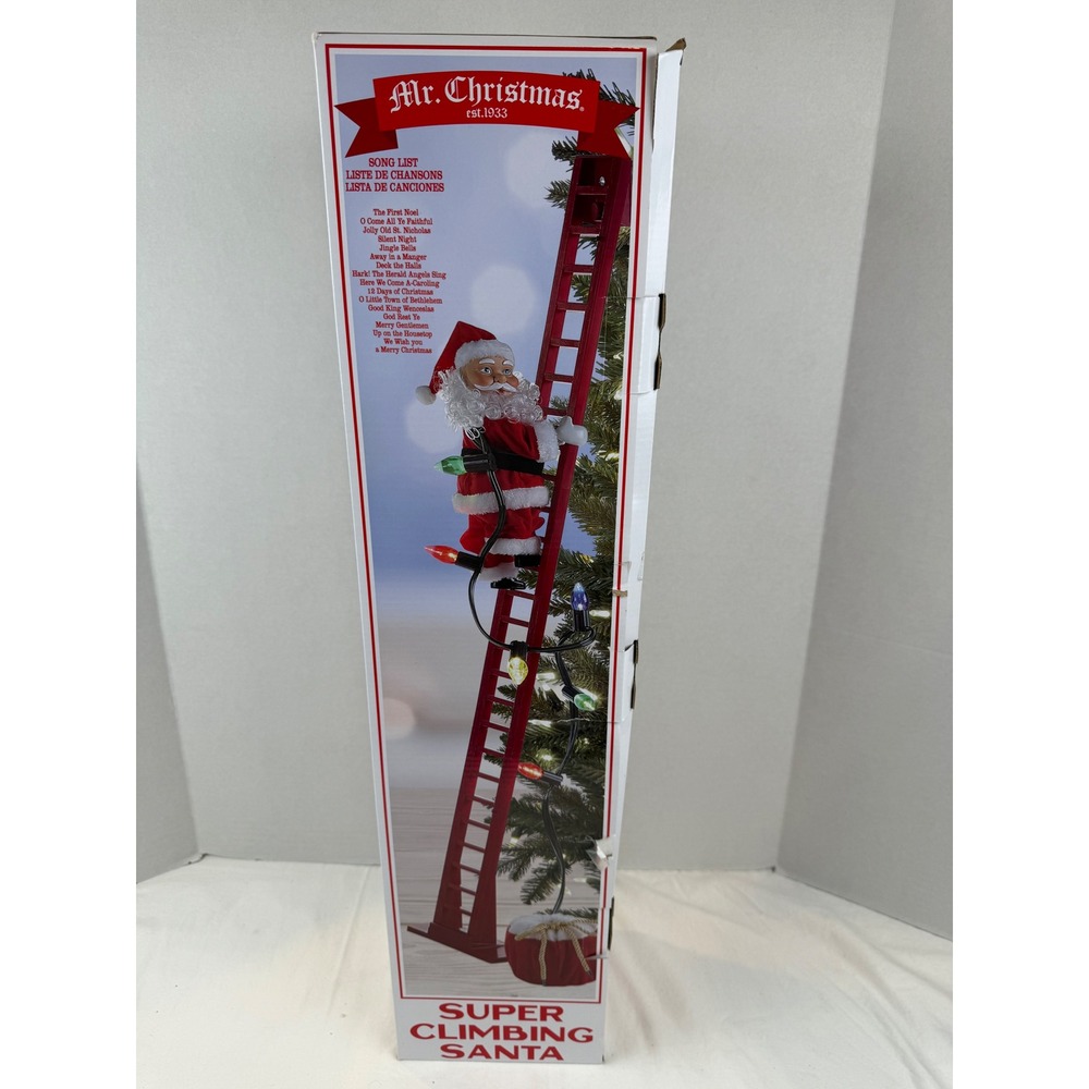 Mr. Christmas Super Climbing‎ Santa Animated Musical LED Ladder Decoration 43" - Picture 7 of 9